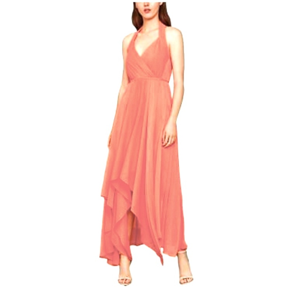 BCBG Max Azria Womens Sleeveless Faux Wrap Evening dress